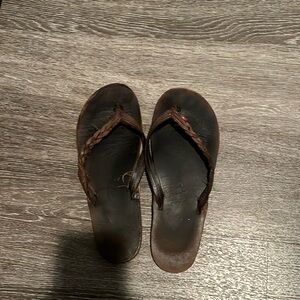 Rainbow Leather Sandals Flip Flops